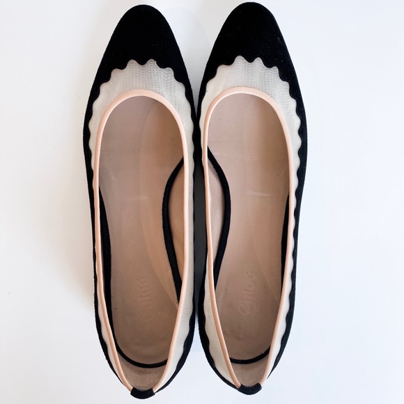 Chloe Shoes - Authentic CHLOE Black & Blush Mesh Flats / S 38.5